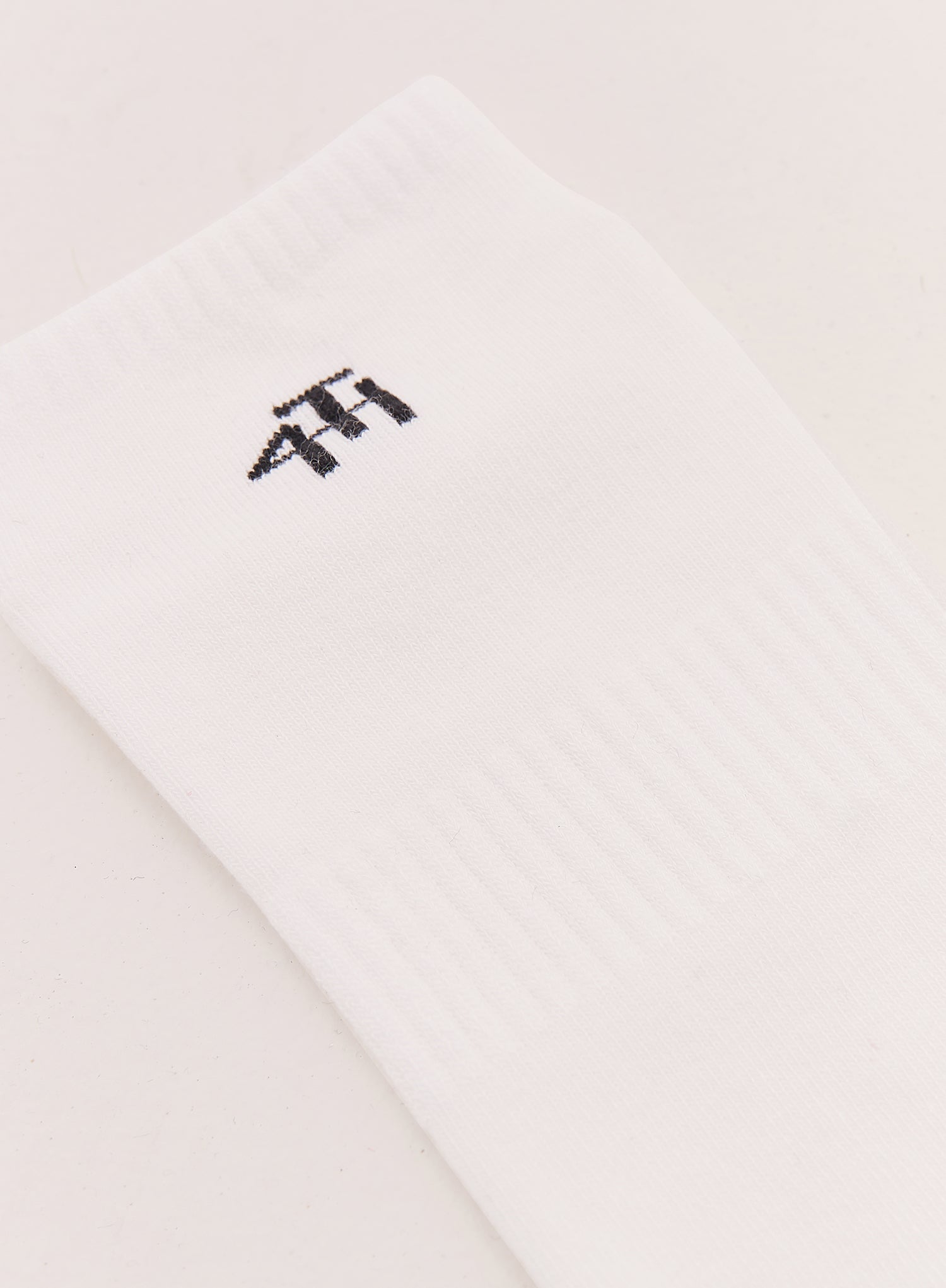 White Branded Pilates Grip Ankle Socks